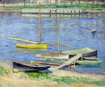 Sailboats at Anchor on the Seine, at Argenteuil (Berhaut 272) by Gustave Caillebotte